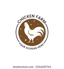 minimalist chicken farm vector suitable for company logos