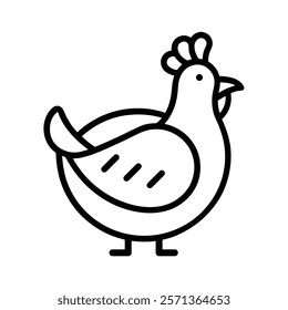 Minimalist Chicken Line Art Logo for Farm, Poultry, and Organic Food Branding