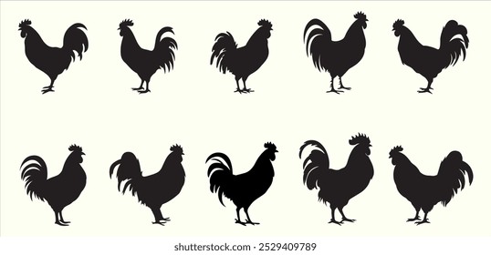 Minimalist Chicken Silhouette Art Design