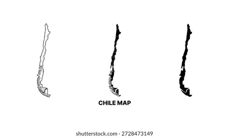 Ilustração minimalista do vetor do mapa do chile