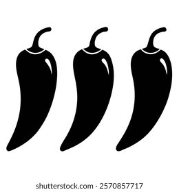 Minimalist chilli group silhouettes for spice and food visuals