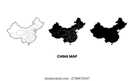 Minimalist china map vector illustration
