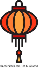 Ilustração minimalista do vetor da lanterna chinesa