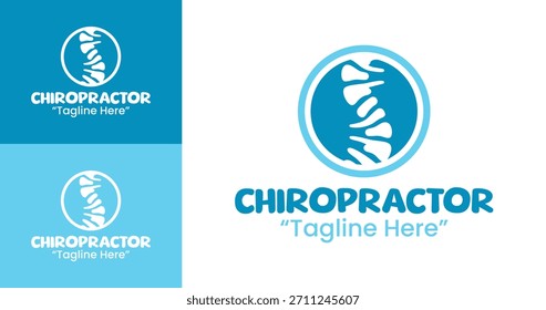 Um logotipo quiroprático minimalista destacando linhas anatômicas limpas perfeitas para fisioterapia e serviços de melhoria da postura.
