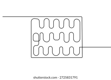 Bosquejo minimalista de la barra de chocolate en un estilo de arte de línea aislado en diseño de Vector de fondo blanco