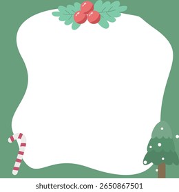 Minimalist Christmas Background with Candy Cane and Tree