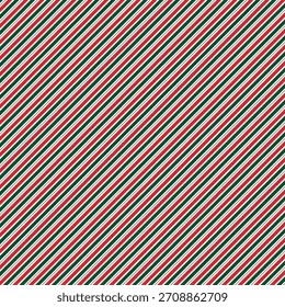 Minimalistischer Weihnachtshintergrund, diagonale Streifen, klassisch rot und grün, klare Linien