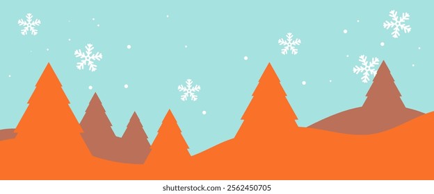 Minimalist Christmas background with flat design