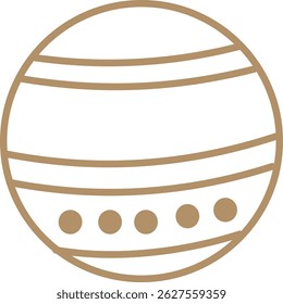 Minimalist christmas ball with horizontal stripes and dots, representing a simple and elegant decoration for christmas festivities, bringing a touch of style to the holiday season