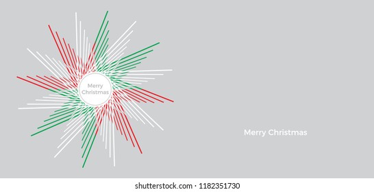Minimalist Christmas card. Vector illustration. Design for postcard, banner, print. Copy space
