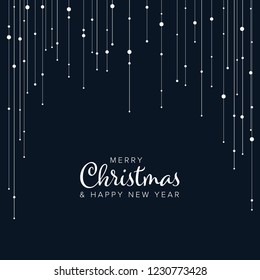 Minimalist Christmas Flyer  Card Temlate With White Abstract Lights On Vertical Lines