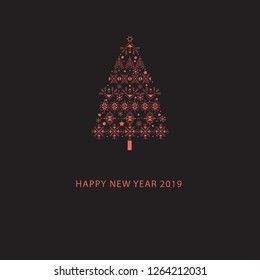 Minimalist christmas  illustration card,snowflake elements.vector illustration.