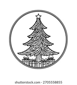 Logotipo minimalista do pinheiro de Natal