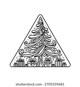 Logotipo minimalista do pinheiro de Natal