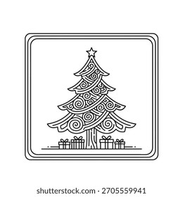 Logotipo minimalista do pinheiro de Natal