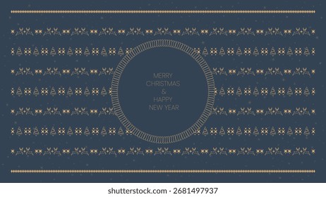 Minimalist Christmas Reindeer and Tree Pattern Background for Merry Christmas Happy New Year background 