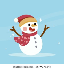  Minimalist Christmas snowman vector perfect for various design projects. This illustration has clean lines and is easy to customize.