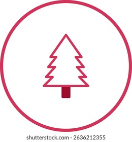 Minimalist Christmas Tree Icon: Simple Festive Design for Holiday Greetings and Decorations