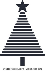 Minimalist Christmas Tree Illustration. Vector Illustration