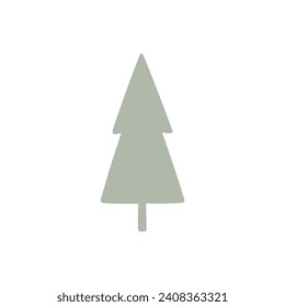 : Minimalist Christmas tree image in flat style, pastel colors, vector graphic isolated on white background.