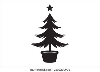Minimalist Christmas Tree Silhouette Art