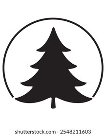 Minimalist Christmas Tree Silhouettes – Festive Vector Art for Creative Projects