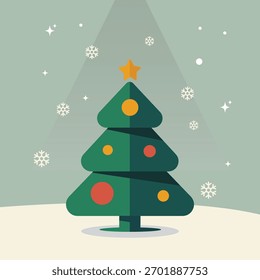 Minimalist Christmas tree vector artwork