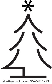 Minimalist Christmas Tree Vector Icon Illustration