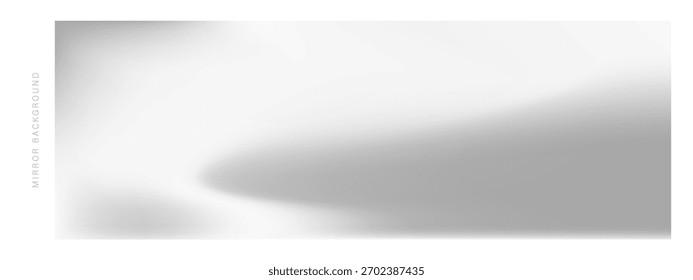Fundo cromado minimalista da web. Gradiente de espelho de prata macio com textura de folha pura para design elegante ui. Ilustração vetorial.