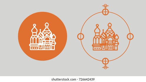 minimalist church icon of Moscow Russia 