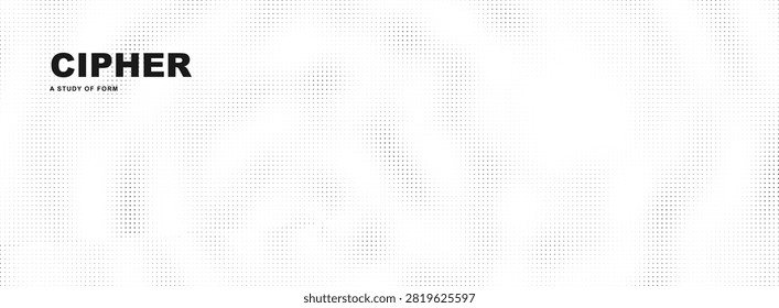Minimalist Cipher Text Design Featuring Abstract Dot Pattern Background