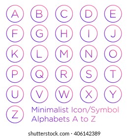 Minimalist Circle alphabets Icon set