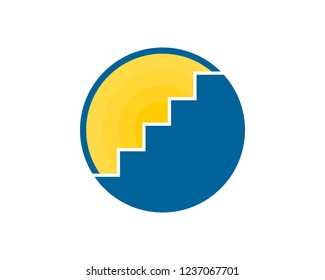minimalist circle blue stair design