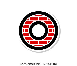 minimalist circle brick font typography design