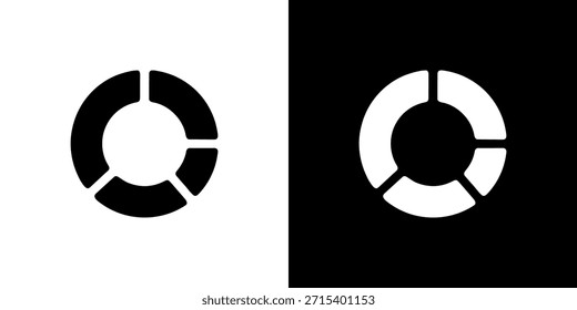 Minimalist Circle Donut Chart Diagram Icon, Business Data Graphic Element