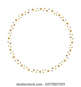 Minimalista Círculo con Estrellas de Oro es elegante y festivo, ideal para el diseño chic. Un delicado marco circular adornado con estrellas doradas, perfecto para diseños festivos, celebratorios o decorativos