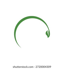 Ícone de folha de círculo minimalista ilustrando os conceitos de eco, natureza, orgânico e sustentabilidade. Ideal para elementos de marca, projetos ambientais, negócios ecológicos, aplicativos, sites e interfaces digitais.