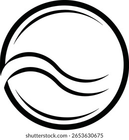 Minimalist circle logo with simple wave line for modern branding