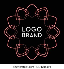 Minimalist Circle Pattern Frame with space for Logo and Brand. Fit for cover, advertising, promo, background, wall art, etc.