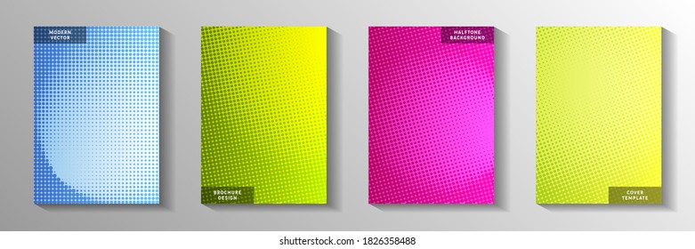 Minimalistische Kreiseltonsortierung Vorderseite Vorlagen Vektorreihen. Industrieller Katalog verblasste Bildschirmhintergründe. Vintage Comics-Cover-Prospekte. Matrix-Elemente.
