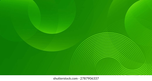 Minimalist circles shapes on greenlight background