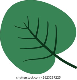 Minimalist circle-style leaf with line detail, ideal for eco-branding