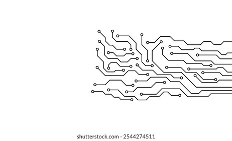 Un Vector de Tablero de circuito minimalista que representa el núcleo de la inteligencia artificial y la conectividad digital. 