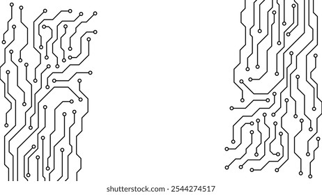 Un Vector de Tablero de circuito minimalista que representa el núcleo de la inteligencia artificial y la conectividad digital. 