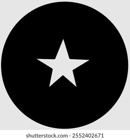 A minimalist, circular design with a single white star.