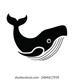 minimalist, circular design of a wind-up whale logo