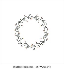 Minimalist Circular Floral Wreath Design

Elegant Green Wreath with Berry Accents

Nature Inspired Wreath for Invitations and Decor

Simple Green Leaf Wreath with Whimsical Details
