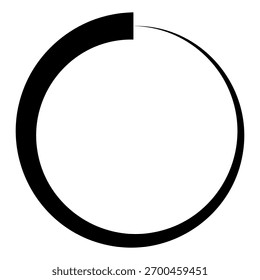 Minimalist circular loading icon, interface tech volume scale