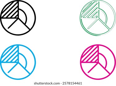 Minimalist circular logo designs, abstract geometric shapes, black white blue and pink color variants, clean lines, simple curves, modern icon set, tech company branding, vector graphics, flat design,