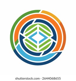 Minimalist Circular Logo Icon Vector – Clean, Modern, Generic Design Symbol, Abstract Round Emblem, Blank Badge Template, Corporate Identity Graphic, Branding, Flat Monochrome Illustration
